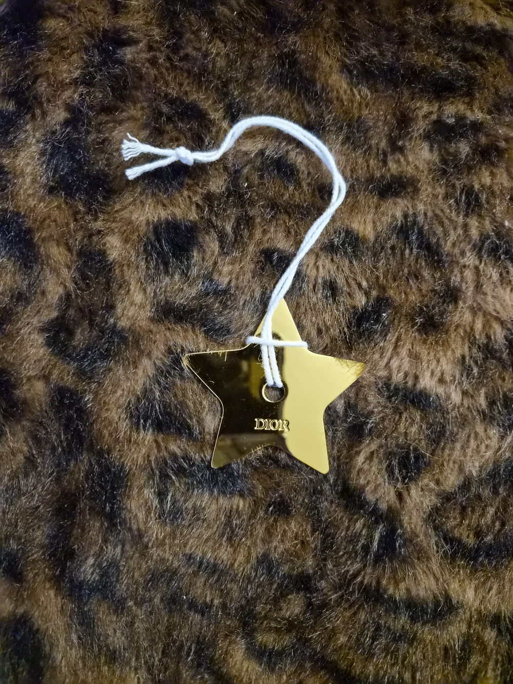 Dior Gold Star Hanging Ornament with White Cord